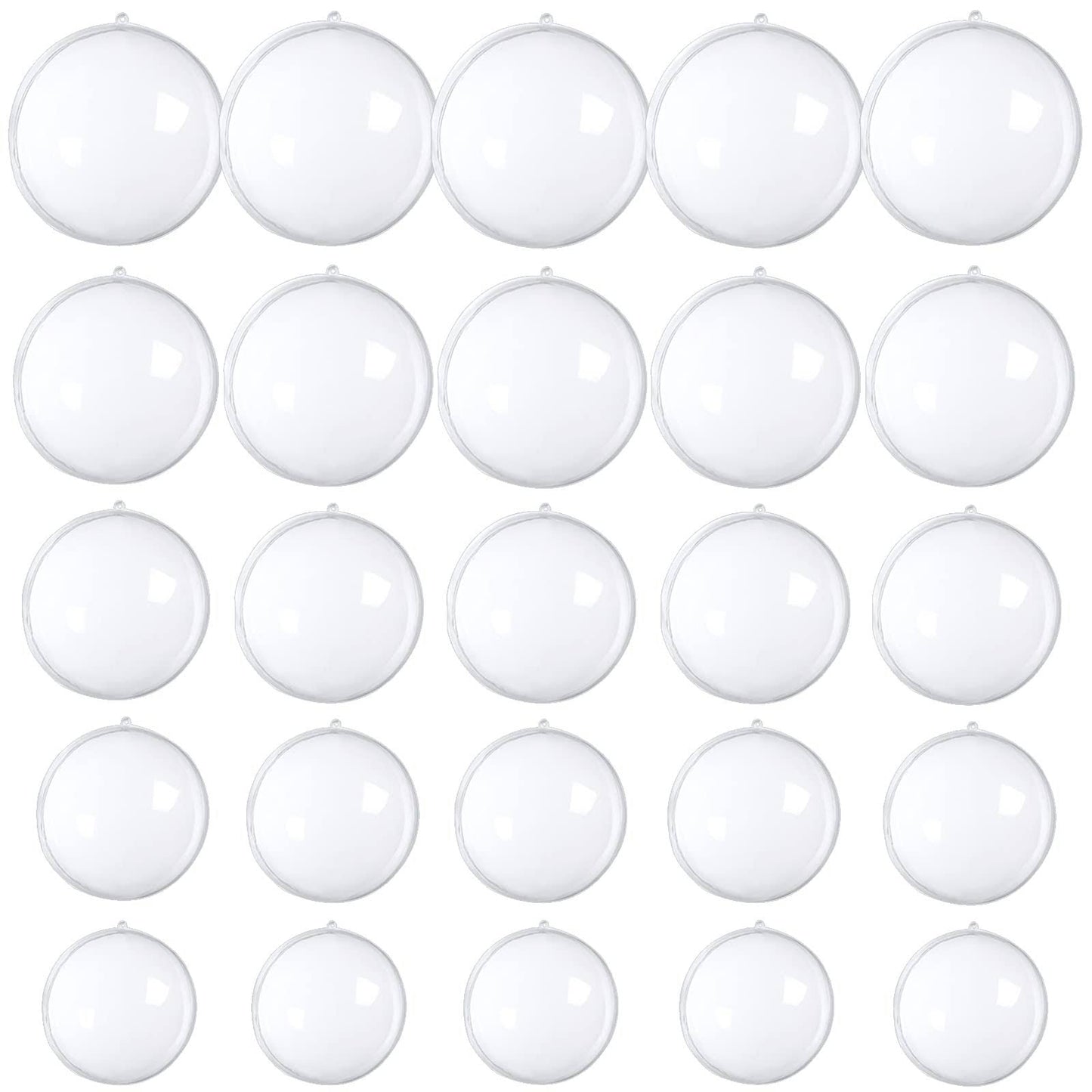 25 Pcs Clear Plastic Fillable Ornaments, Transparent DIY Craft Ball - Product image 1