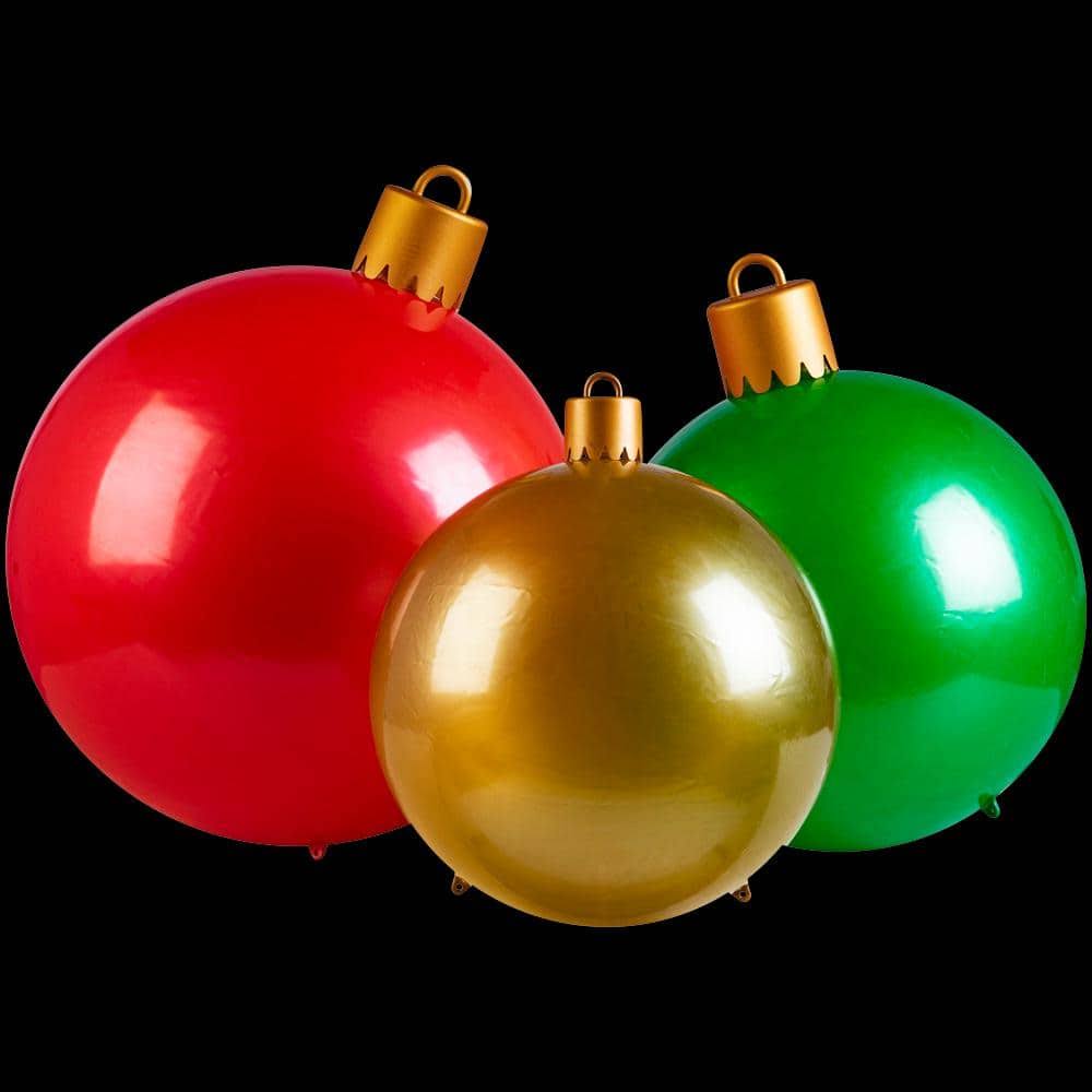 Home Accents Holiday 3-Count 30 in., 24 in., 18 in. x 5.84 ft. W Airblown Metallic Ornament Christmas - Product image 1