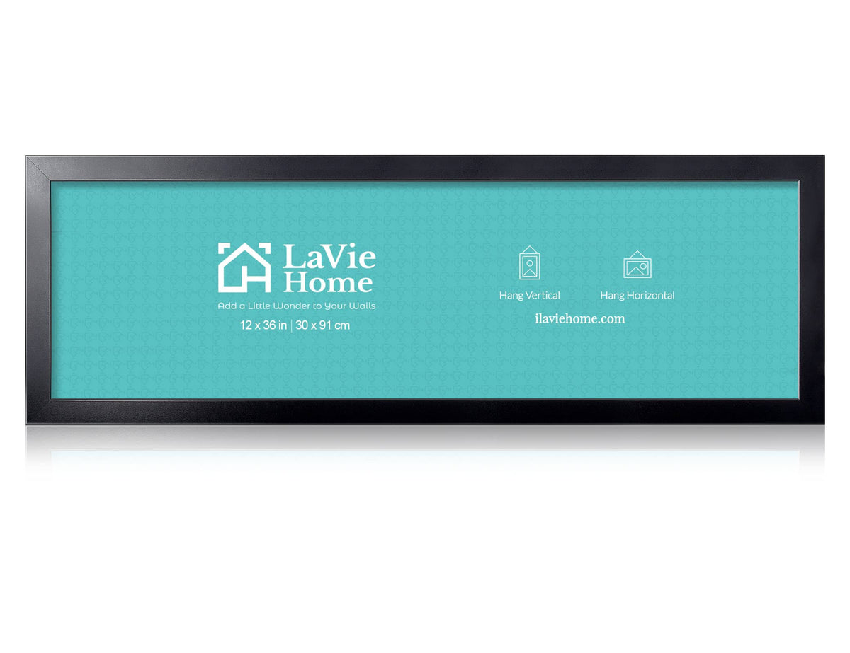 Lavie Home 8x24 Picture Frame Black, Panoramic Picture Frame for Wall Decoration - Product image 1