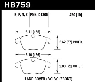 Hawk Performance HB759 Series Brake Pad