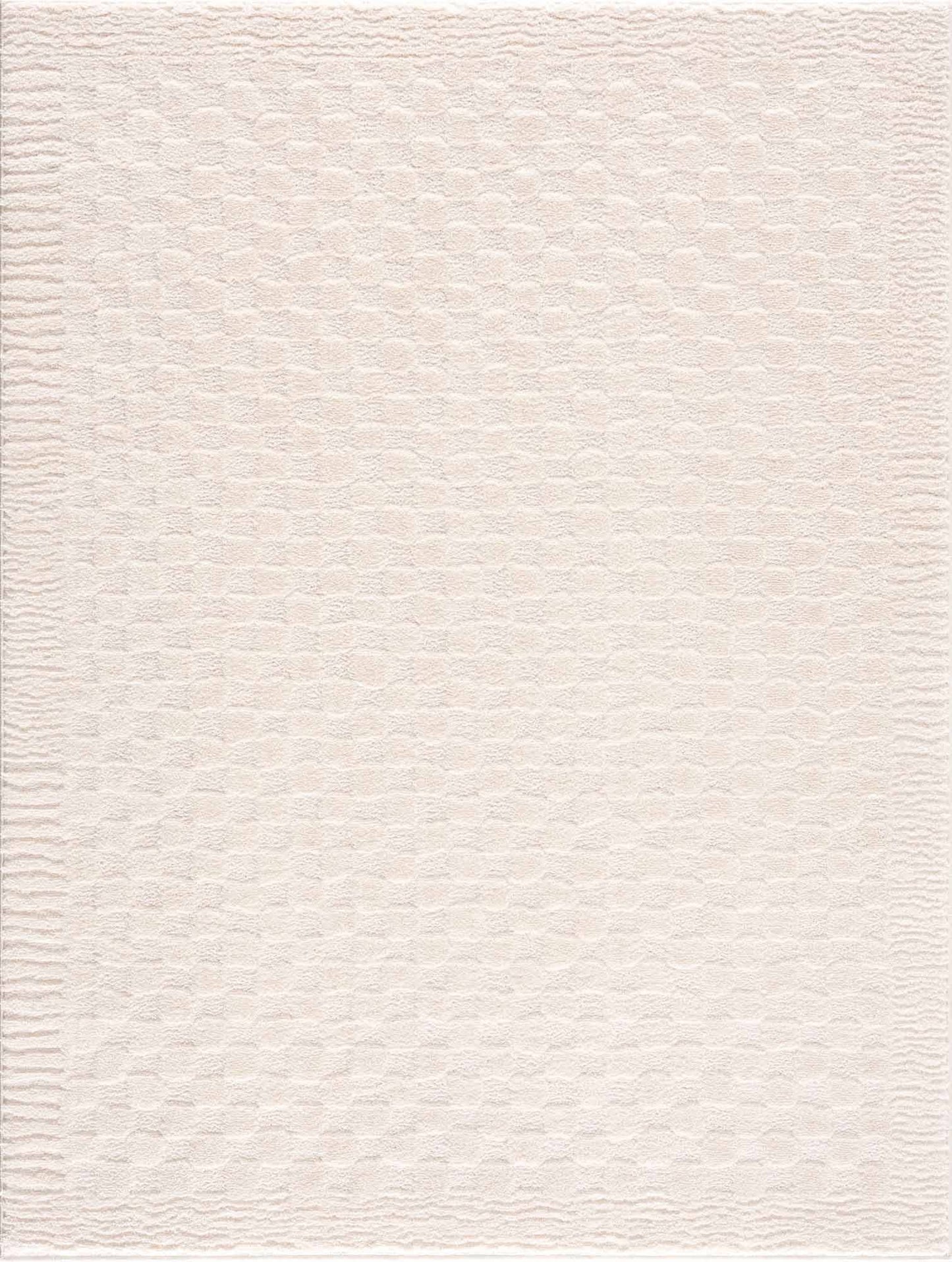Hauteloom Leryn Ivory Checkered Area Rug - Area Rug for Living Room, Bedroom - Ivory Checkered Rug - Product image 1