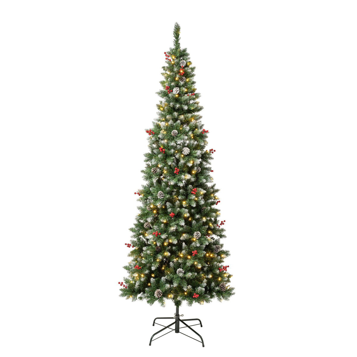 National Tree Company First Traditions 7.5' Pre-Lit LED Slim Cullen Hinged Artificial Christmas Tree Warm - Product image 1