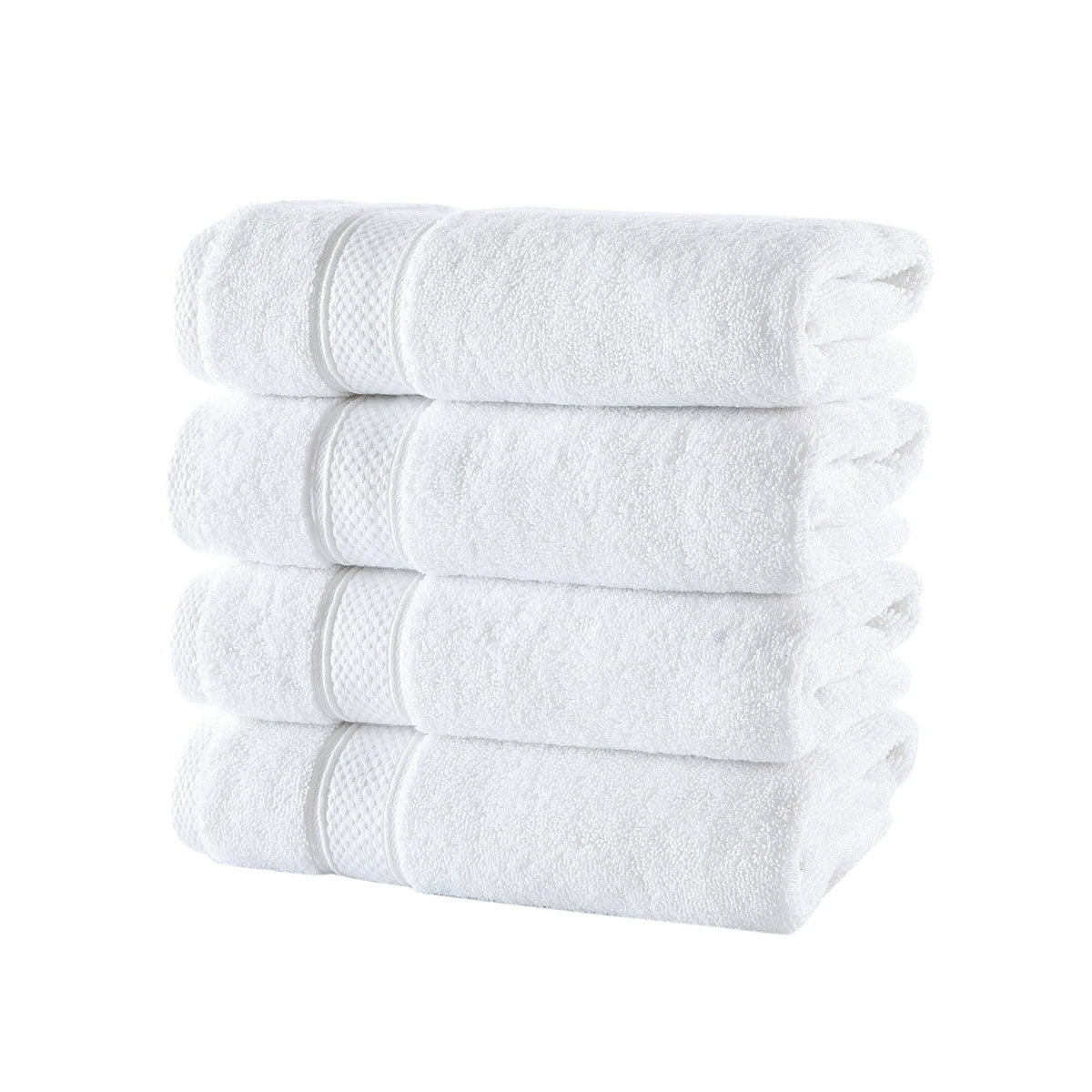 Nova Luxury Linen - Hotel Quality Turkish Towel Set for Bathroom (4 Pcs Hand Towel Set, Pure White) - Product image 1