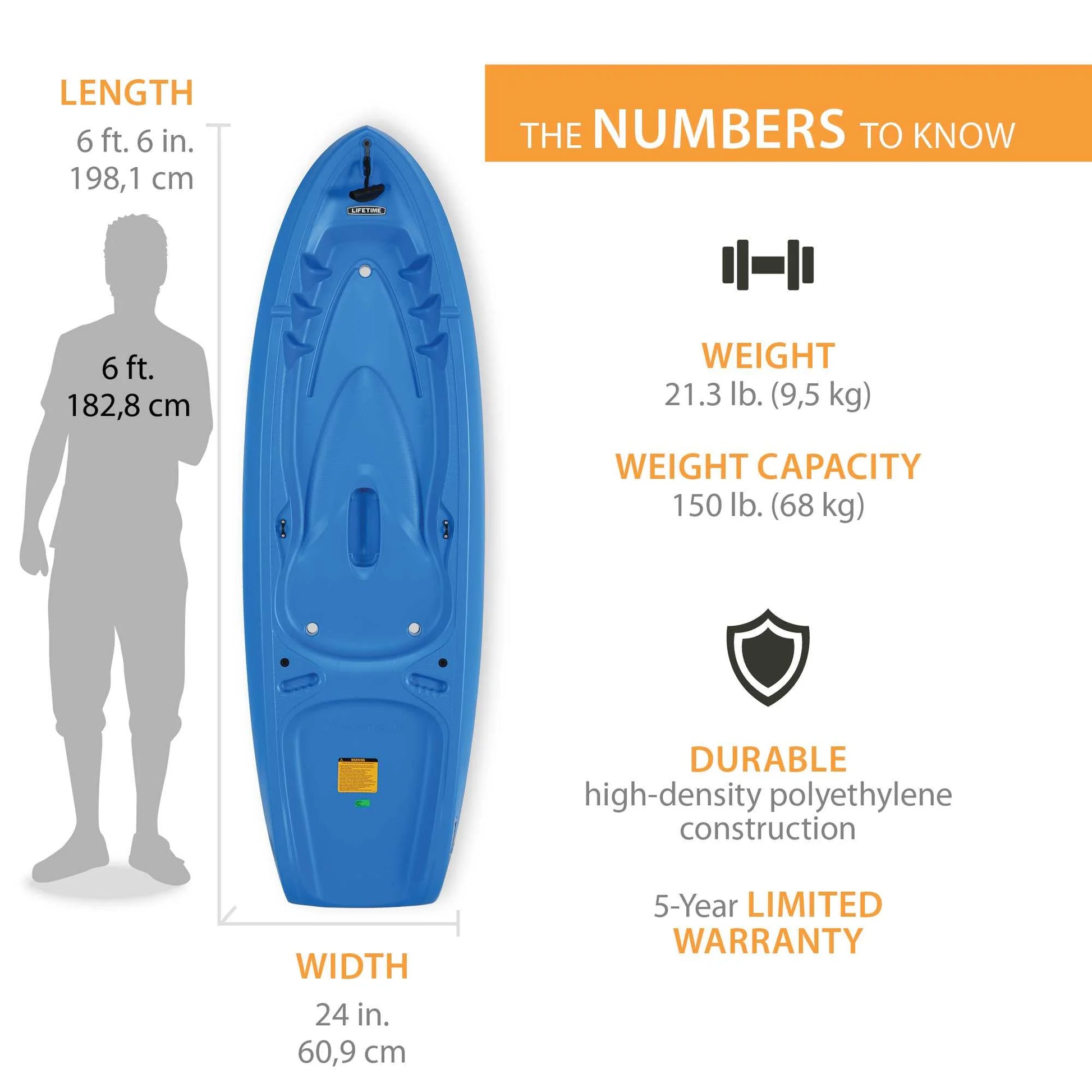 Lifetime Recruit 6.5 Ft Youth Sit - on - Top Kayak, Lime Green (90765) - Product image 23