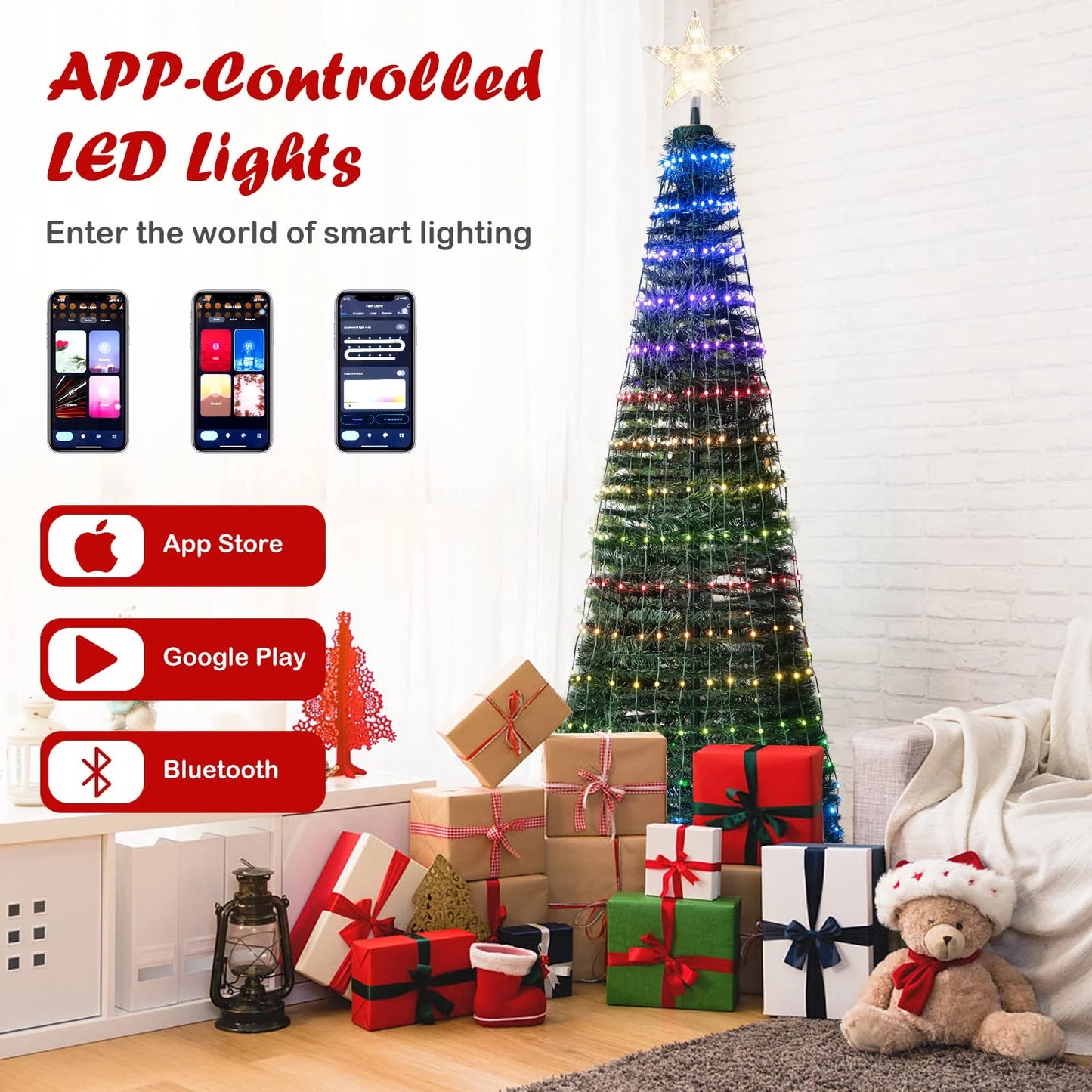 Tangkula 6.2FT Pop-Up Christmas Tree with 282 LED Lights - Product image 4