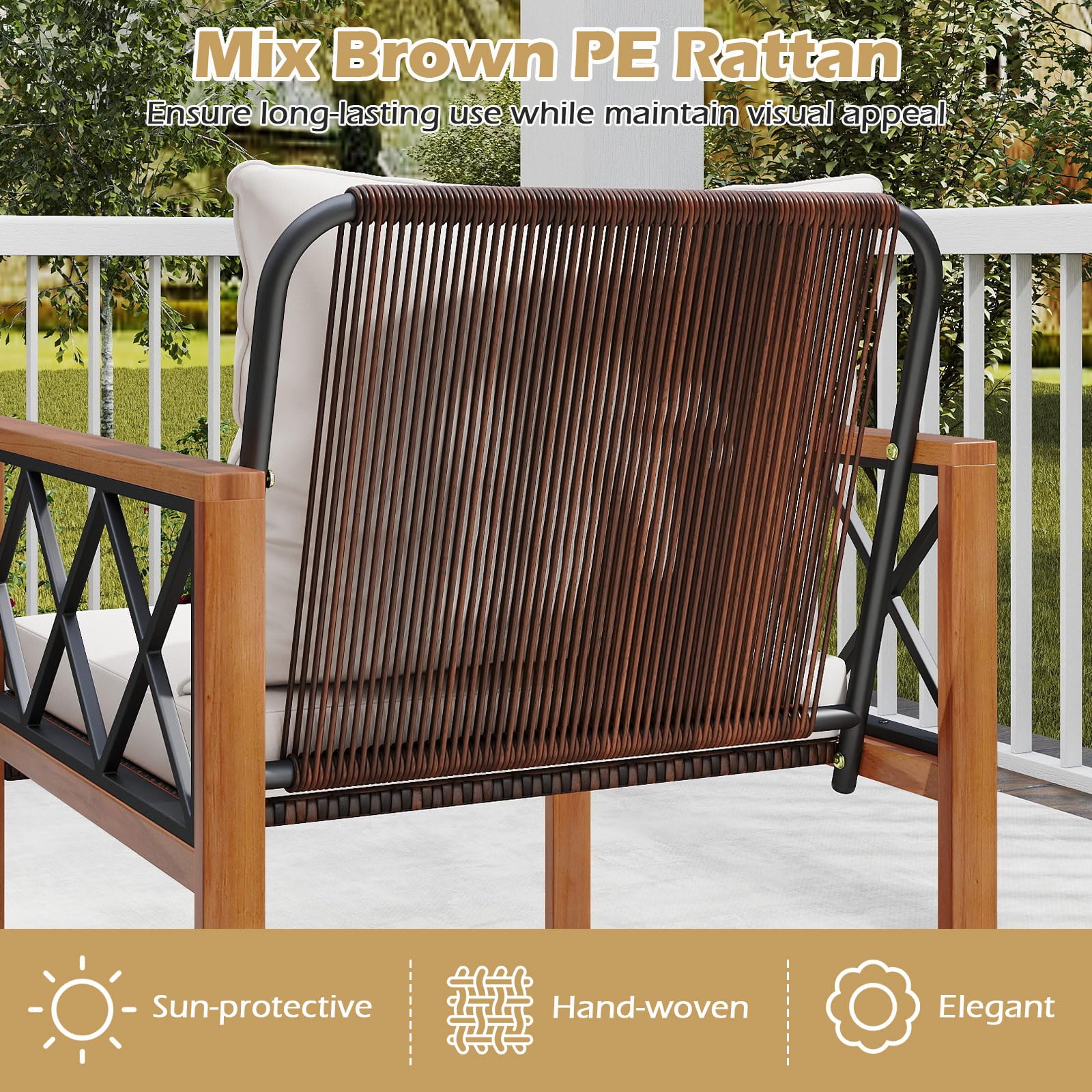 Tangkula 5 Pieces Wicker Patio Conversation Furniture Set - Product image 6