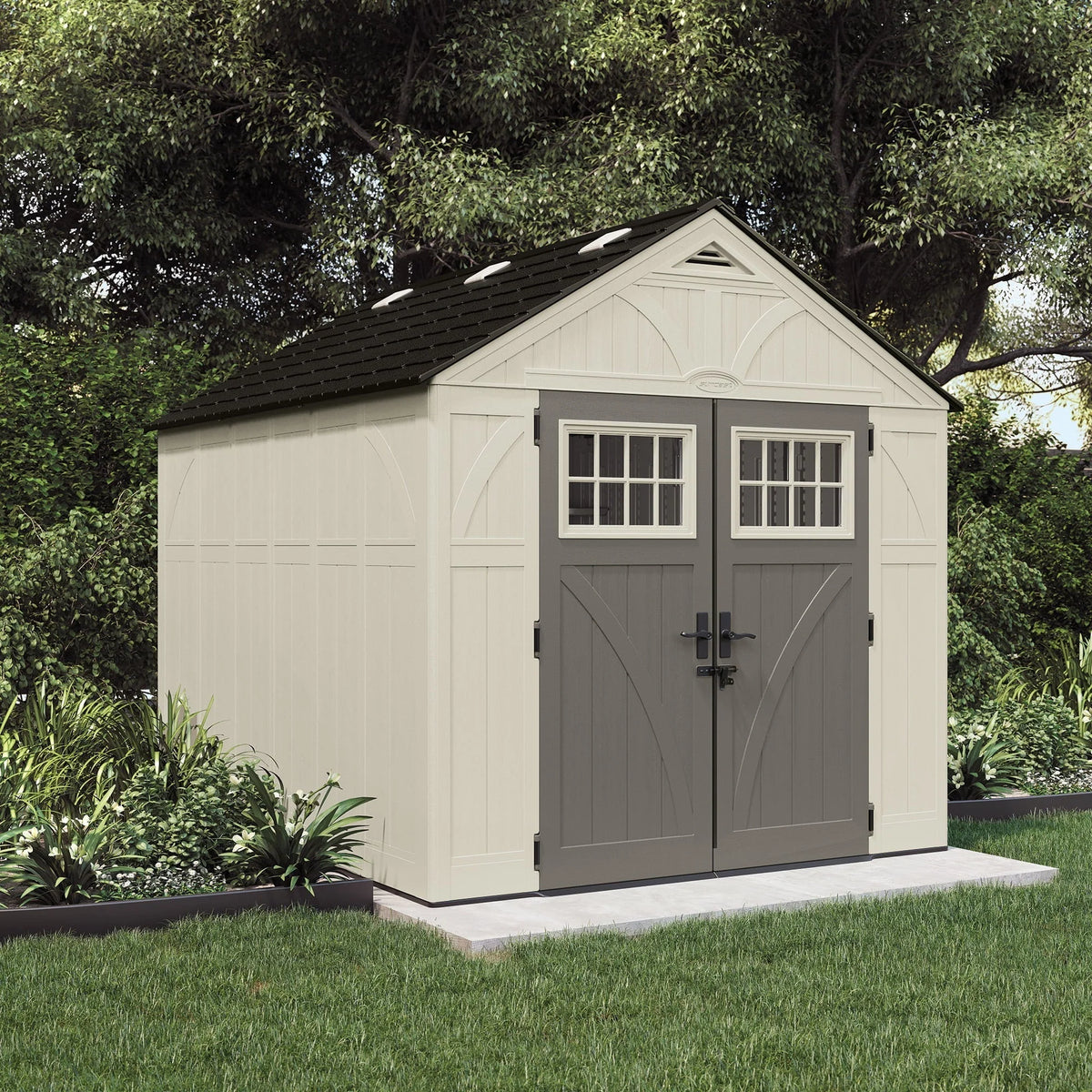 Suncast 8 x 10 ft. Metal and Resin Storage Shed, Vanilla - Product image 3
