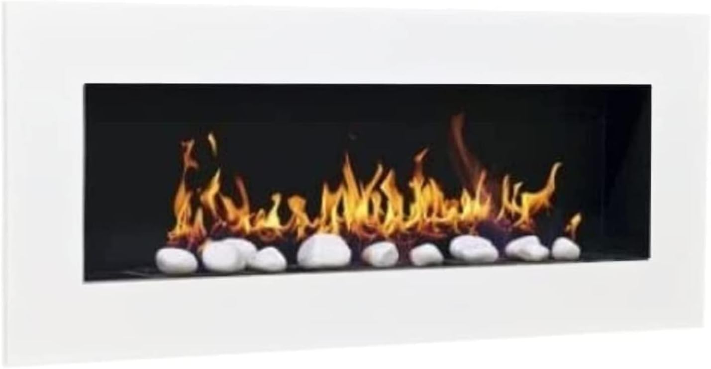 Don Fuego XXL Ethanol fireplace, gel fireplace, wall fireplace, with 24 decorative stones