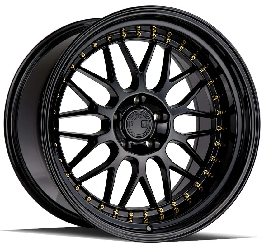 Aodhan AH02 18" 5x100 Gloss Black (Gold Rivet)