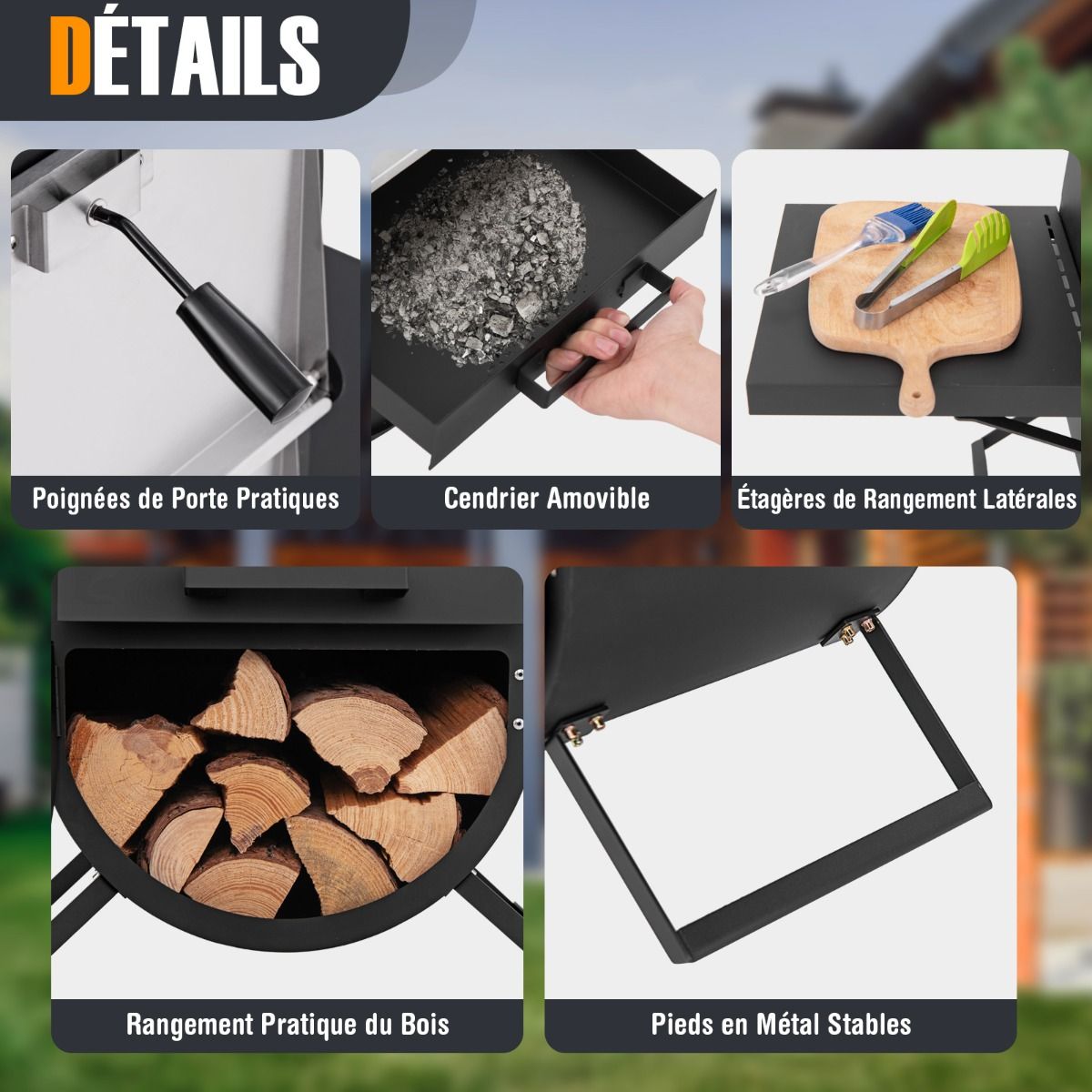 Outdoor Wood Fired Pizza Oven Oxford Cloth Cover 31cm Pizza Stone Pizza Shovel Cooking Grate -