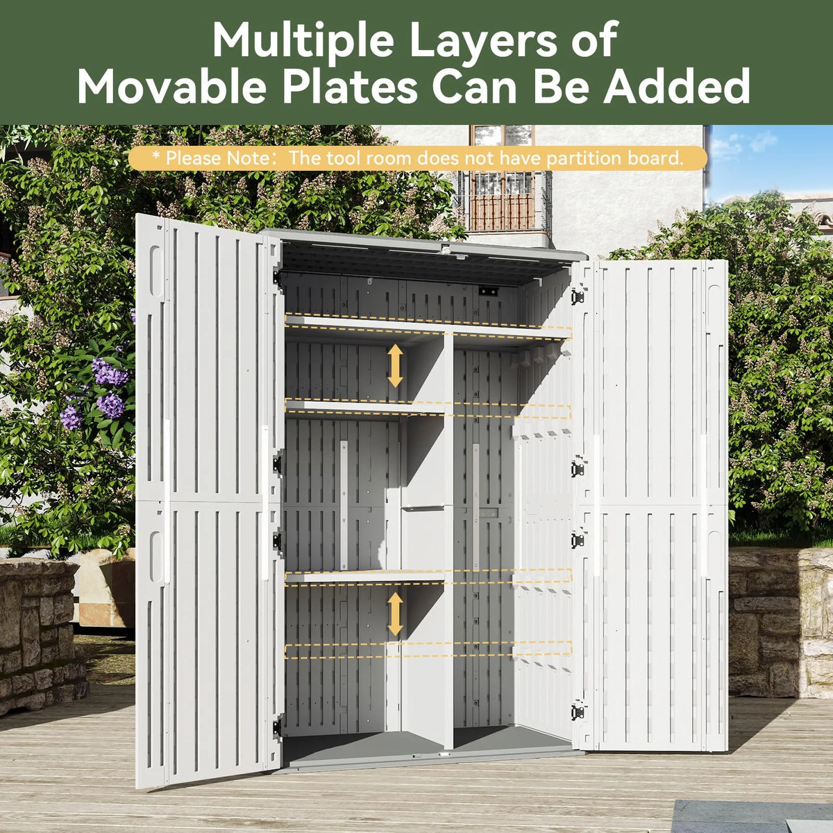 Aoxun Outdoor Storage Shed, 64 Cu.ft Vertical Storage Sheds Outdoor with Floor - Product image 5