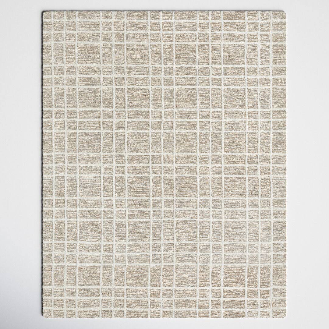 Alec Plaid Handmade Tufted Wool Brown Area Rug Joss & Main Rug Size: Rectangle 7'9" x 9'9" - Product image 1
