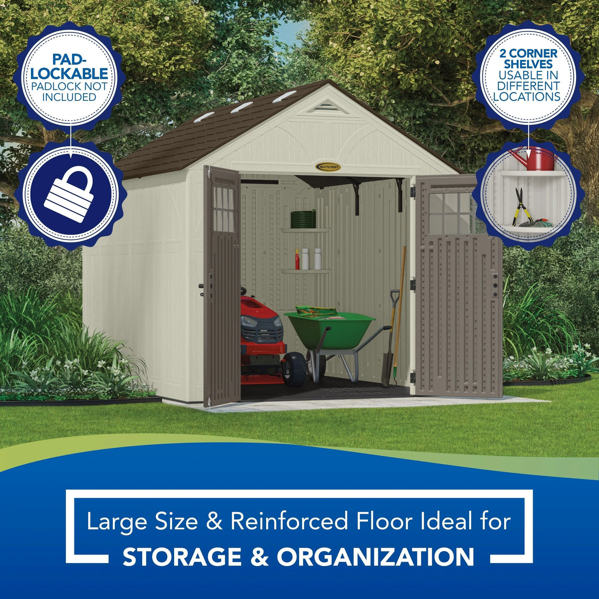 Suncast 8 x 10 ft. Metal and Resin Storage Shed, Vanilla - Product image 13