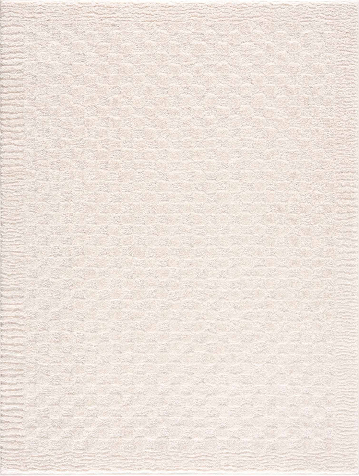 Hauteloom Leryn Ivory Checkered Area Rug - Area Rug for Living Room, Bedroom - Ivory Checkered Rug - Product image 1