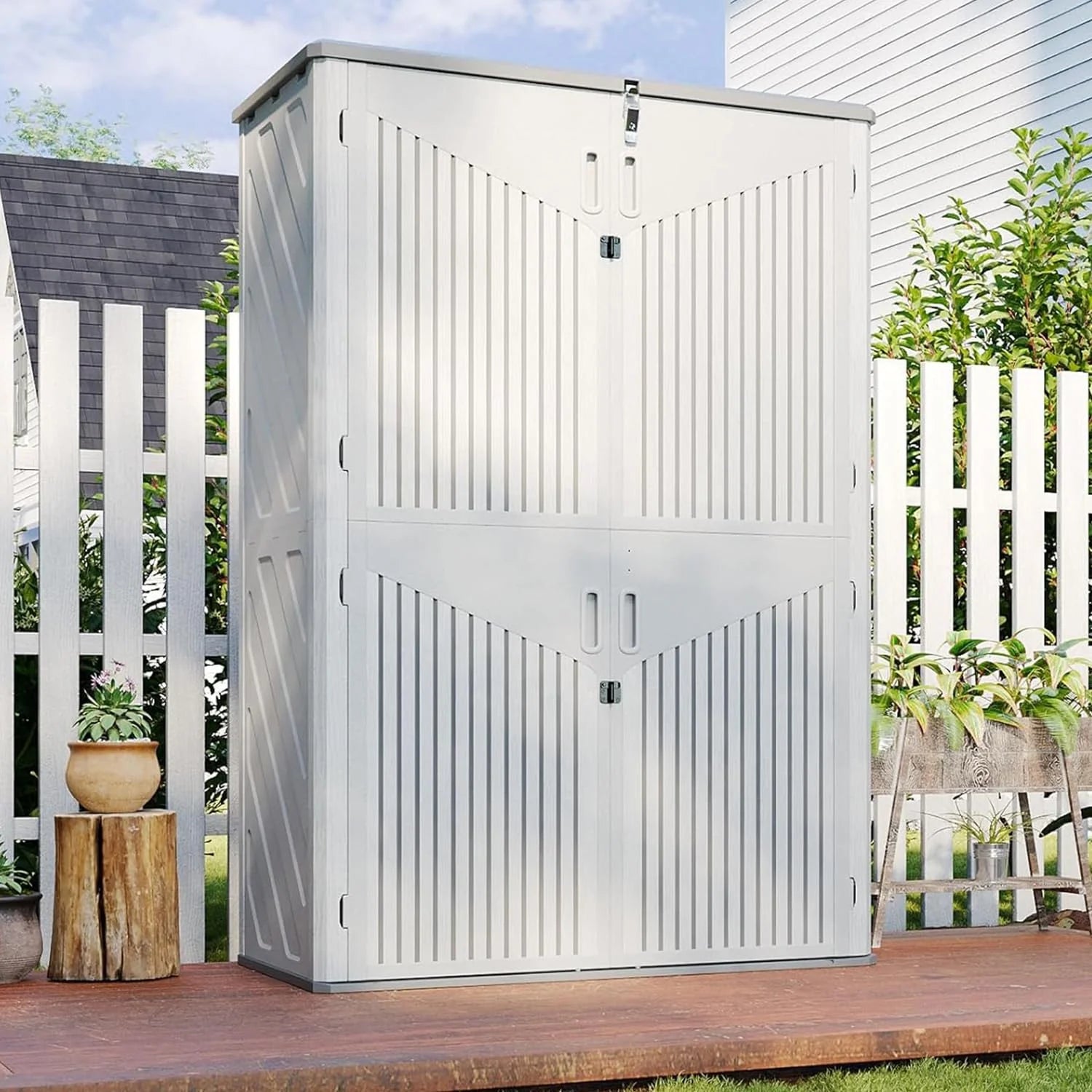 Aoxun Outdoor Storage Shed, 64 Cu.ft Vertical Storage Sheds Outdoor with Floor - Product image 8