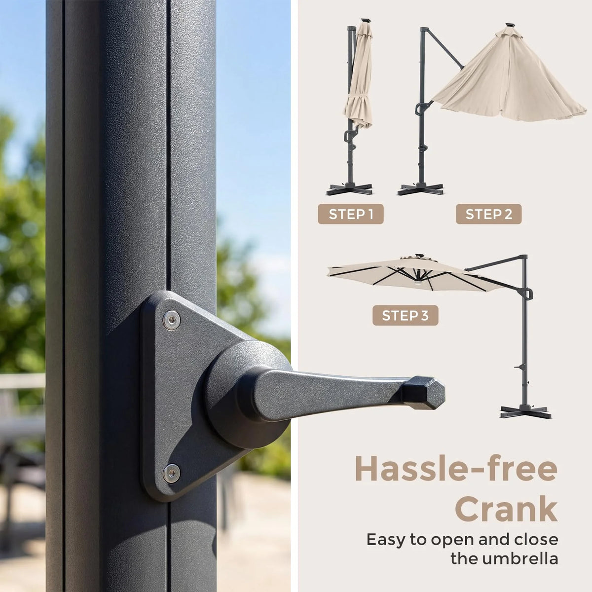 Tangkula 10ft Patio Umbrella 35 LED Lights Aluminum Pole 360 Degree Rotation - Product image 8